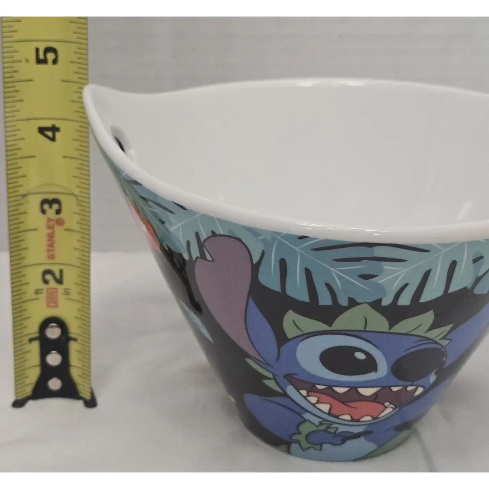 Vintage Disney Lilo & Stitch Ceramic Hawaiian Hula Stitch Ramen Noodle Bowl 4.5